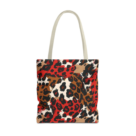 Crimson Leopard Tote Bag