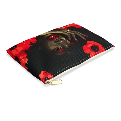 Red Flower Beauty Accessory Pouch