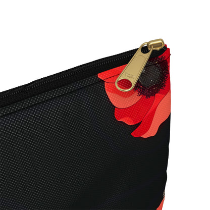 Red Flower Beauty Accessory Pouch