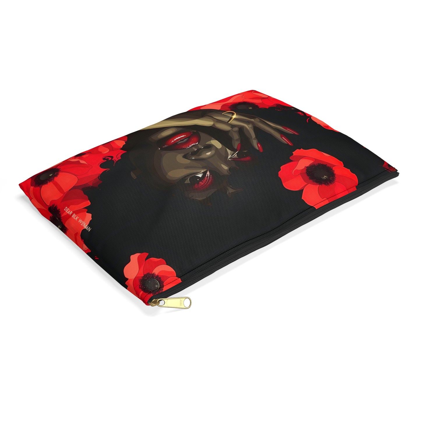 Red Flower Beauty Accessory Pouch