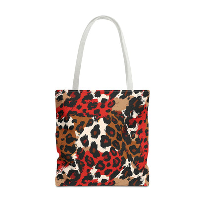 Crimson Leopard Tote Bag