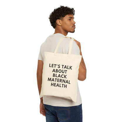 Black Maternal Health Canvas Tote Bag