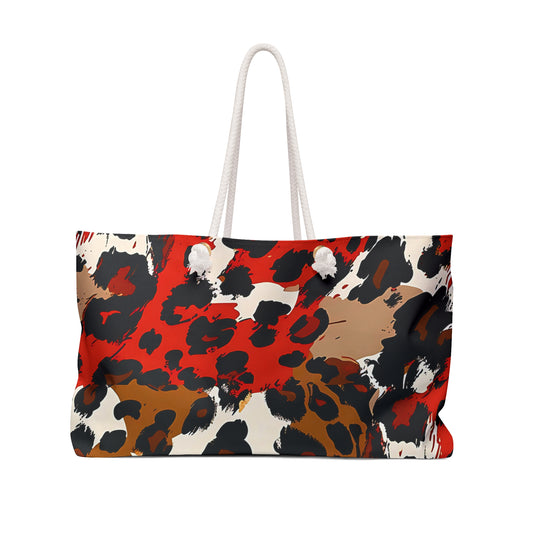 Crimson Leopard  Weekender Bag