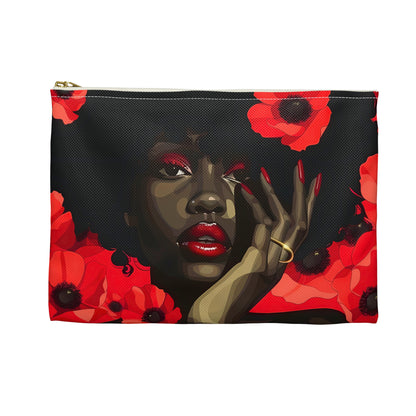 Red Flower Beauty Accessory Pouch