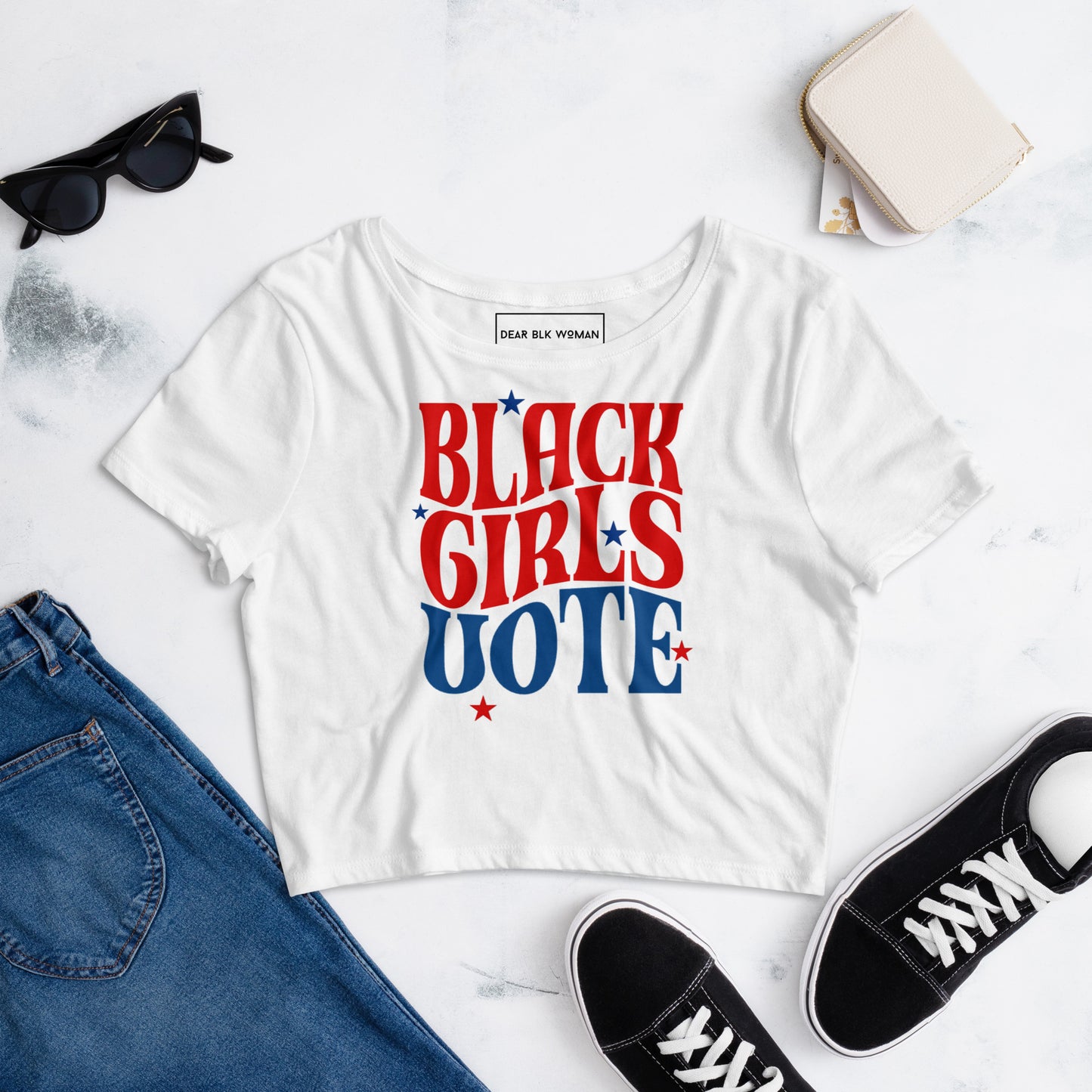 Black Girls Vote Fitted Crop Tee